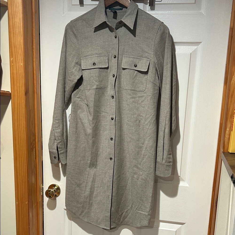 Lauren Ralph Lauren Gray Long Sleeve Dress